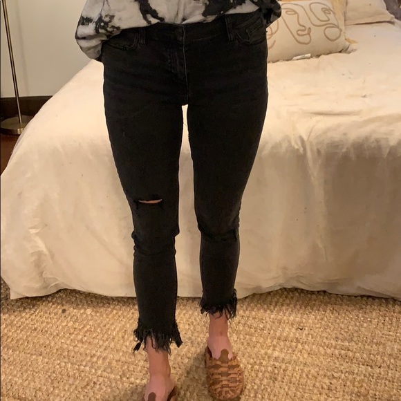 Faded/washed black fringe jeans - Picture 5 of 6